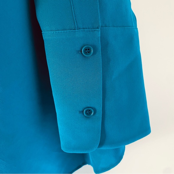 Akris Punto Stand-Collar Cutout Silk Blouse SZ 8 - Picture 8 of 8